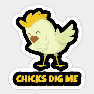 Chicks Dig Me Egg Hunt Dabbing Shirt Kids Boys Happy Easter Sticker